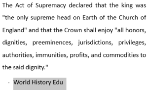 The Act of Supremacy and how the English Monarch became Supreme Head of ...
