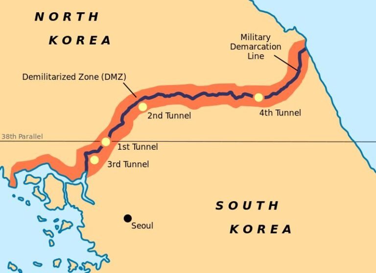 Parallel Korean Line Map History of the Division of Korea: How and why did the two Koreas become ...